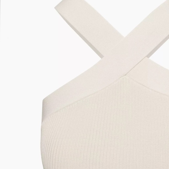 Aritzia Babaton Sculpt Knit Criss Cross Cropped Tank in Matte Pearl - Picture 5 of 6